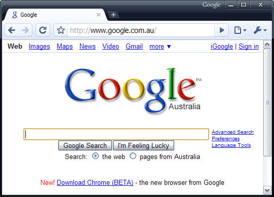 Google chrome browser